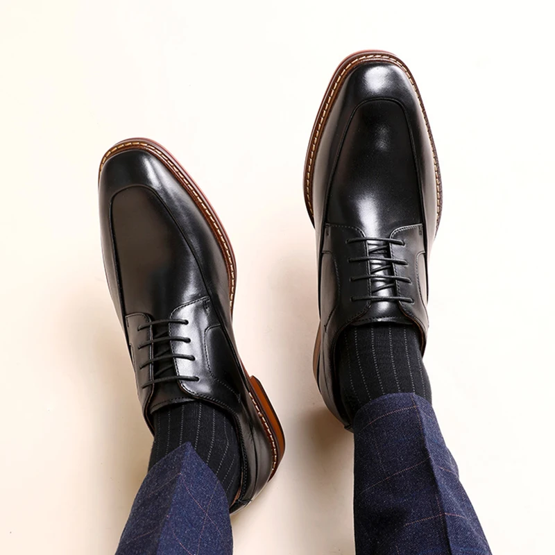 Туфли дерби DESAI мужские из натуральной кожи натуральная кожа квадратный носок