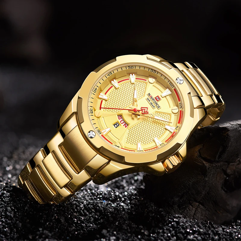 Часы наручные NAVIFORCE Мужские кварцевые брендовые Роскошные модные спортивные