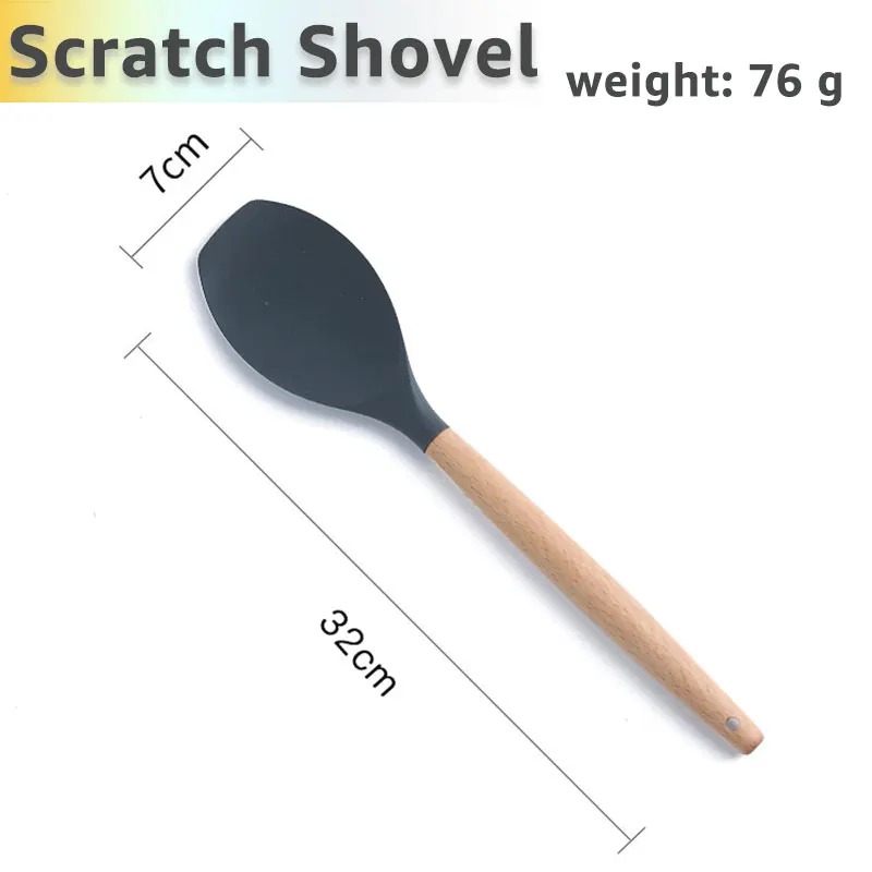Scratch shovel Инструмент для приготовления пищи нетоксичные приготовления выпечки Кухонные инструменты принадлежности силиконовая лопатка скребок-ложка щетка Лопата венчик Тернер - Color: Scratch shovel