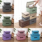 Льняная складная коробка для хранения одежды, вместительный органайзер для пододеяльников, одеял, постельного белья