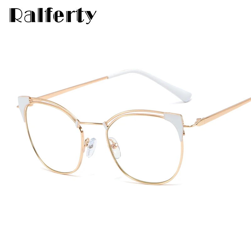 

Ralferty оправа для очков в стиле кошачьи глаза женские очки Оптические очки для близорукости прозрачные металлические оправы для очков женски...