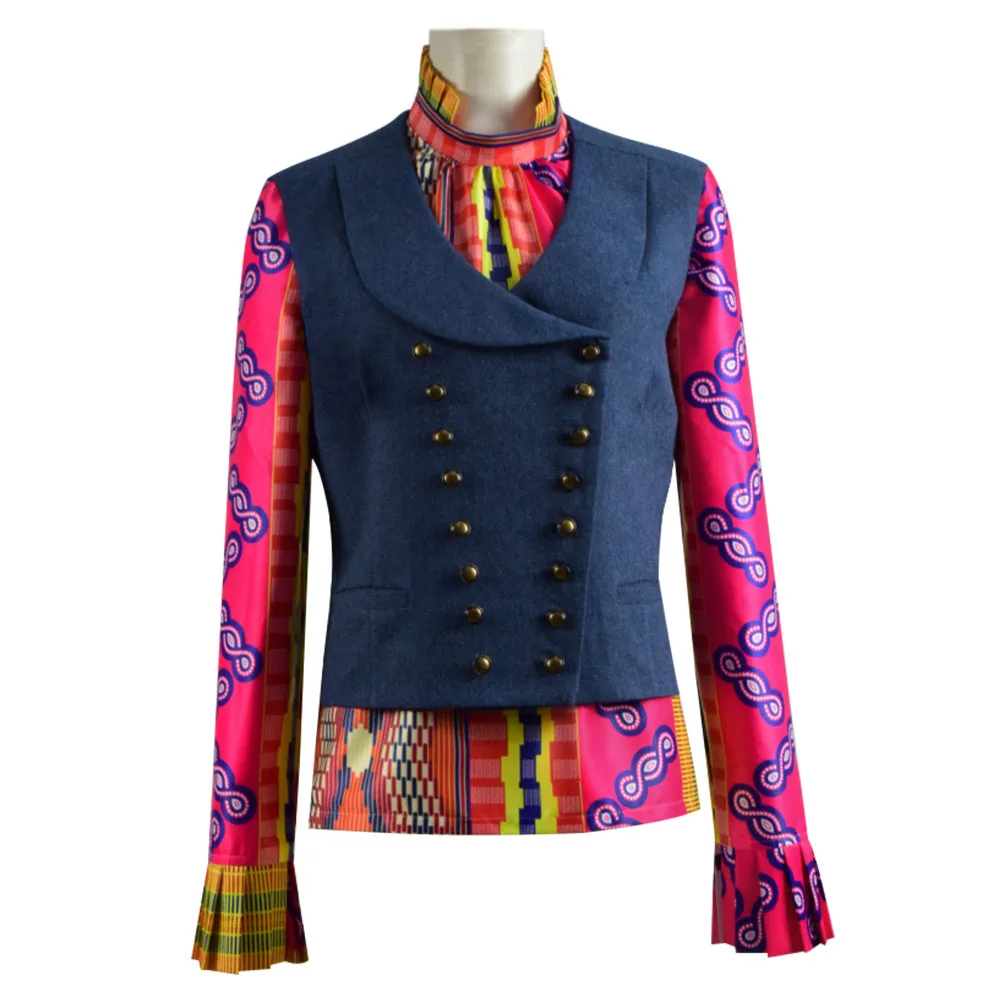 Cossky доктор Руфь Косплей Костюм Клейтон куртка жилет Доктор Футболка кто полный