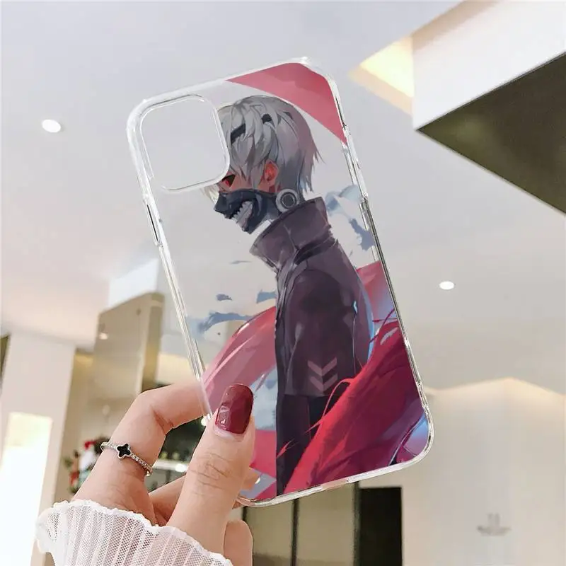 

Anime Tokyo Ghouls terror horror Phone Case Transparent for iPhone 11 12 mini pro XS MAX 8 7 6 6S Plus X 5S SE XR 2020