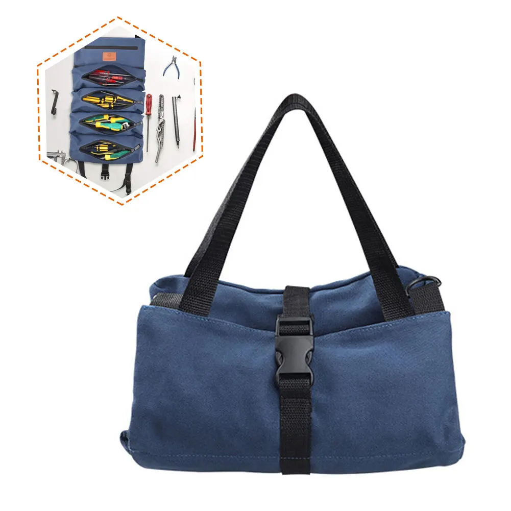 

Roll Tool Roll Multi-Purpose Tool Roll Up Bag Wrench Roll Pouch Hanging Tool Zipper Carrier Tote Multi-Purpose Pouch Storage