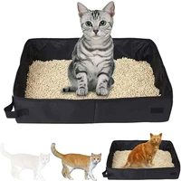 new waterproof foldable cat litter box pet toilet tray cat litter box practical portable outdoor travel cat accessories