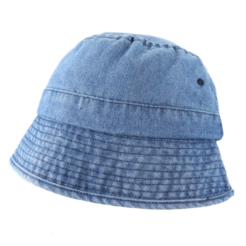 

Japanese Unisex Vintage Washed Denim Bucket Hat Harajuku Hip Hop Outdoor Sunscreen Hiking Packable Panama Fisherman Cap