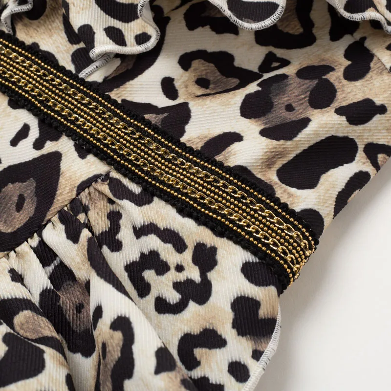 Женское платье MissyChilli с леопардовым принтом и глубоким v-образным вырезом без