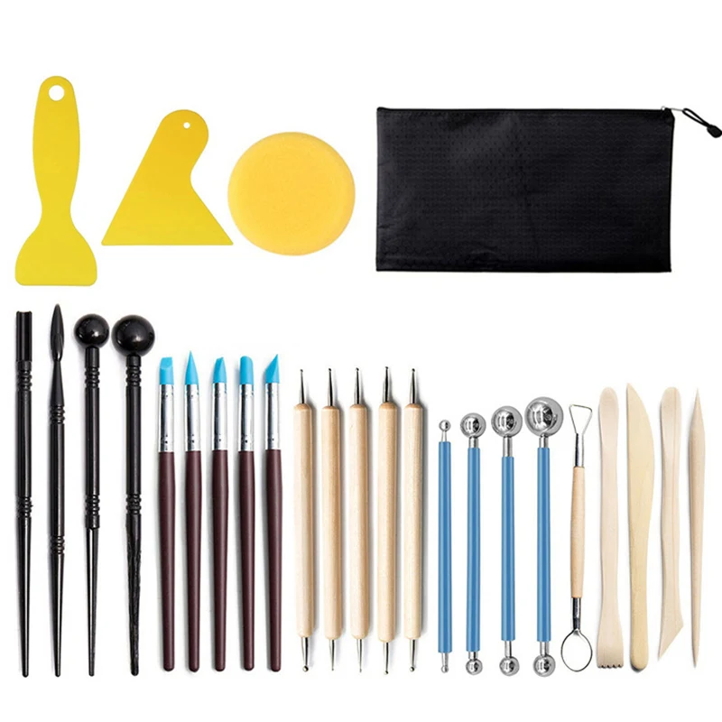 

Pottery Tool 27 Pcs Polymer Clay Sculpting Tools Set Ceramic Carving for Beginners Professionals Student Modeling Supplies Tool