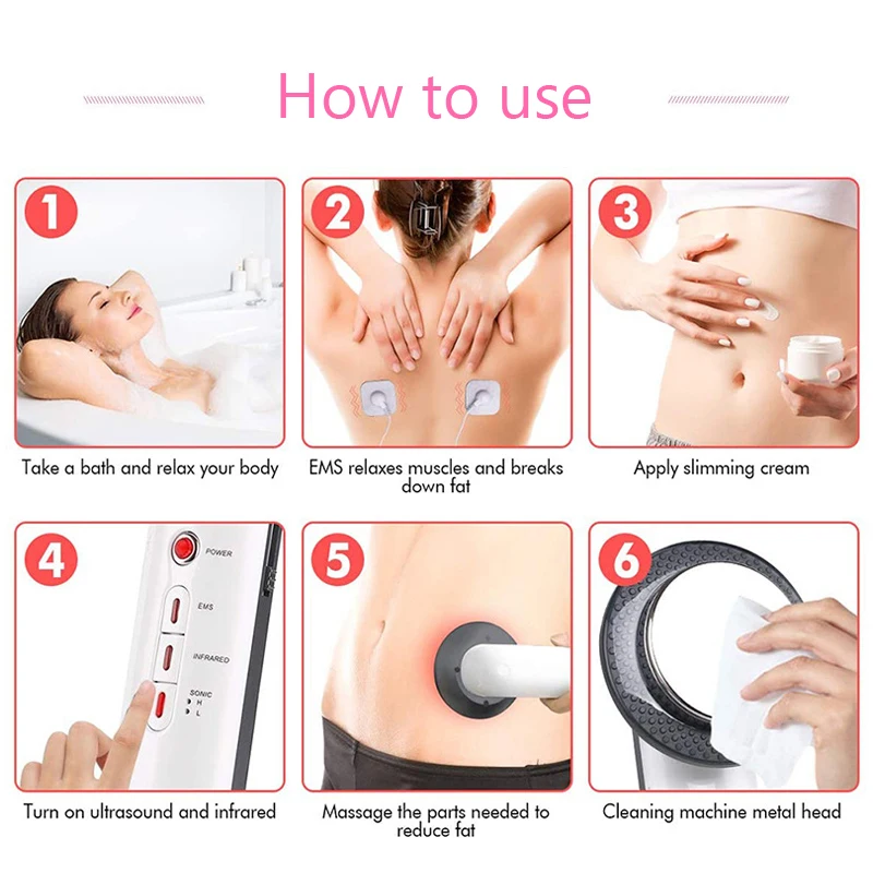 3 in 1 EMS Ultrasound Cavitation Device Electric Body Slimming Massager Fat Burner Infrared Therapy Ultrasonic | Красота и здоровье