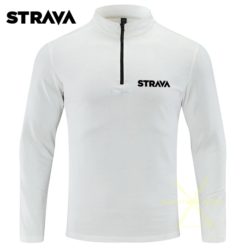 

Рубашка Strava с длинным рукавом, Спортивная дышащая повседневная быстросохнущая сорочка на молнии с защитой от ультрафиолета