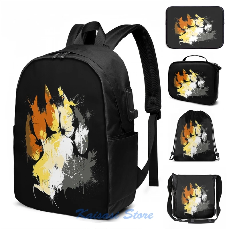 Мужской Дорожный рюкзак для ноутбука с USB зарядкой и графическим принтом|Мужские