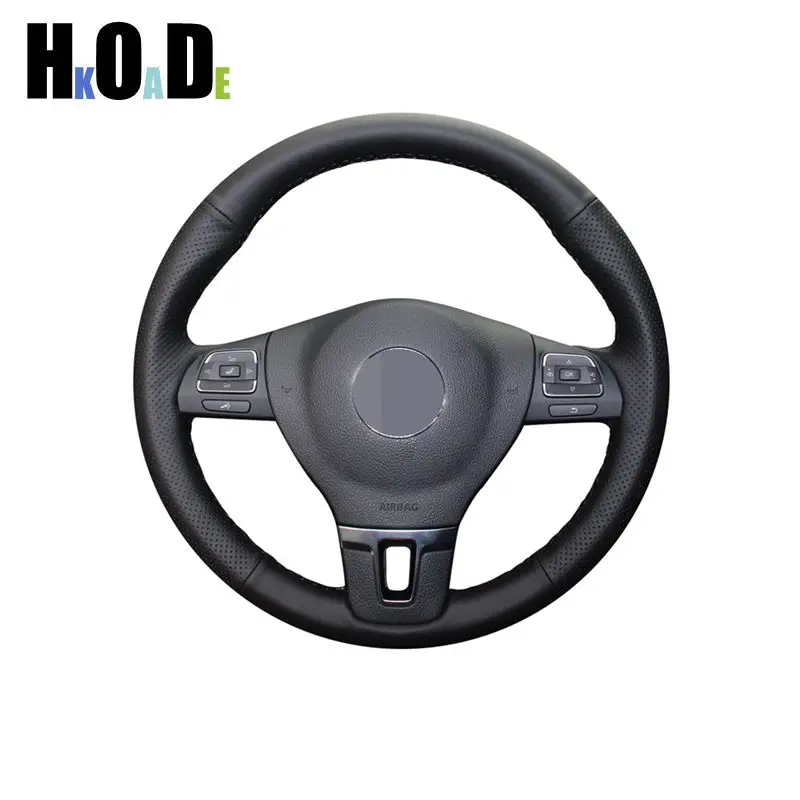 

Car Decoration Steering Wheel Covers Black Artificial Leather For Volkswagen VW Tiguan Golf Plus Passat CC Touran