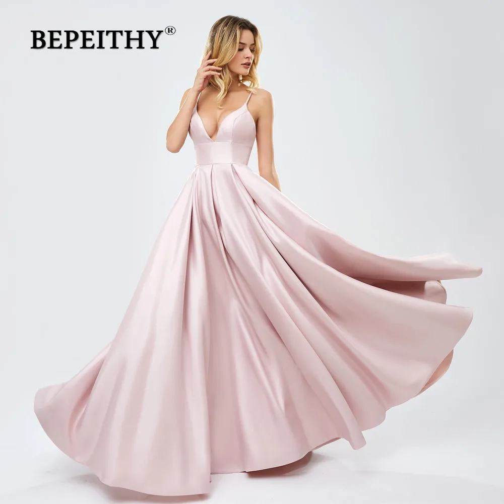 BEPEITHY сексуальное длинное вечернее платье на тонких бретельках красное с