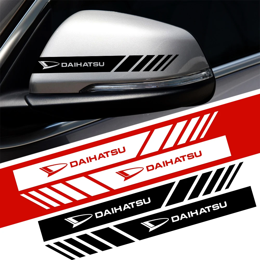 

2 PCS Black White Power Sport Car Rearview Mirror Rear View Sticker & Waterproof Decal Accessories For Daihatsu
