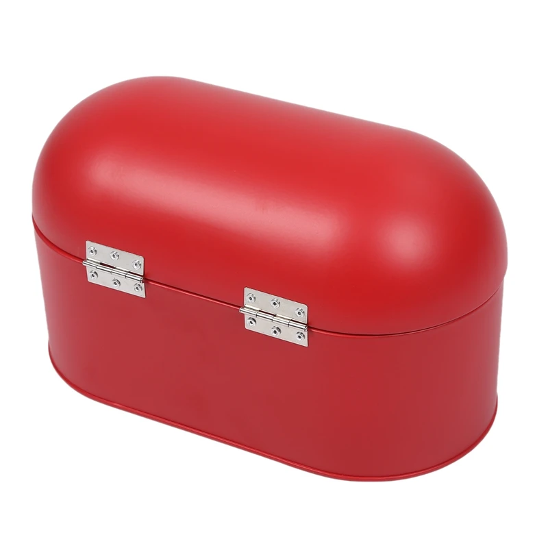 

American Style Household Hinged Lid Durable Retro Kitchen Tin Bread Food Snacks Bread Bin Holder Container Storage Box