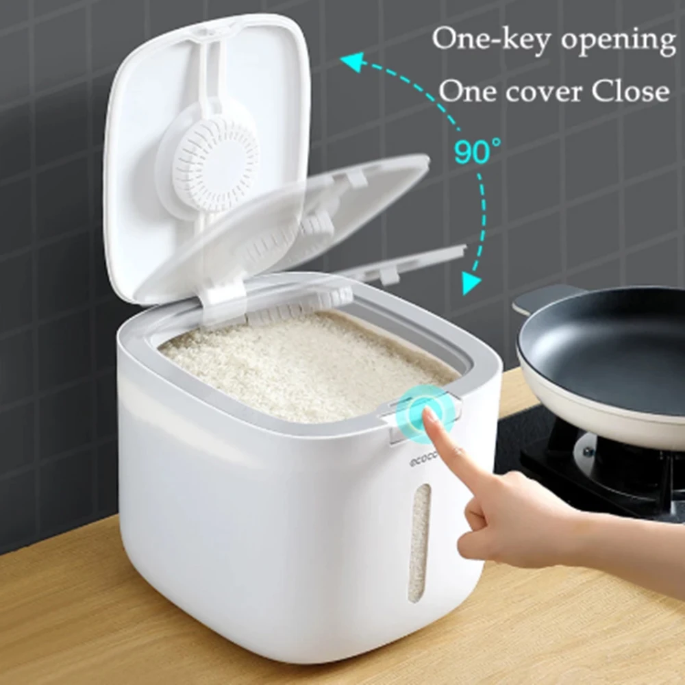 

10L Kitchen Rice Storage Box Nano Bucket Insect-Proof Moisture-Proof Sealed Rice Cylinder Grain Dog Food Storage Cage ​