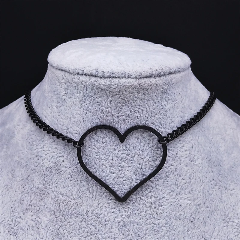 

2023 Gothic Heart Stainless Steel Chocker Necklace for Womne/Men Statement Necklace Jewelry cadenas de acero inoxidab NY123S03