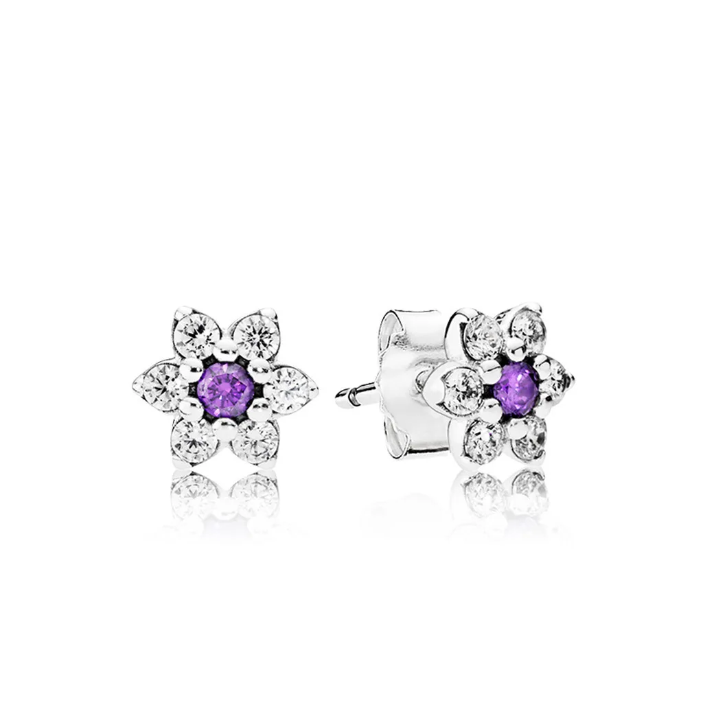 

Luxury Exquisite AAA Zircon Silver Plated Stud Earrings Fashion Charm Princess CZ Crystal Earring for Women Wedding Jewelry Gift