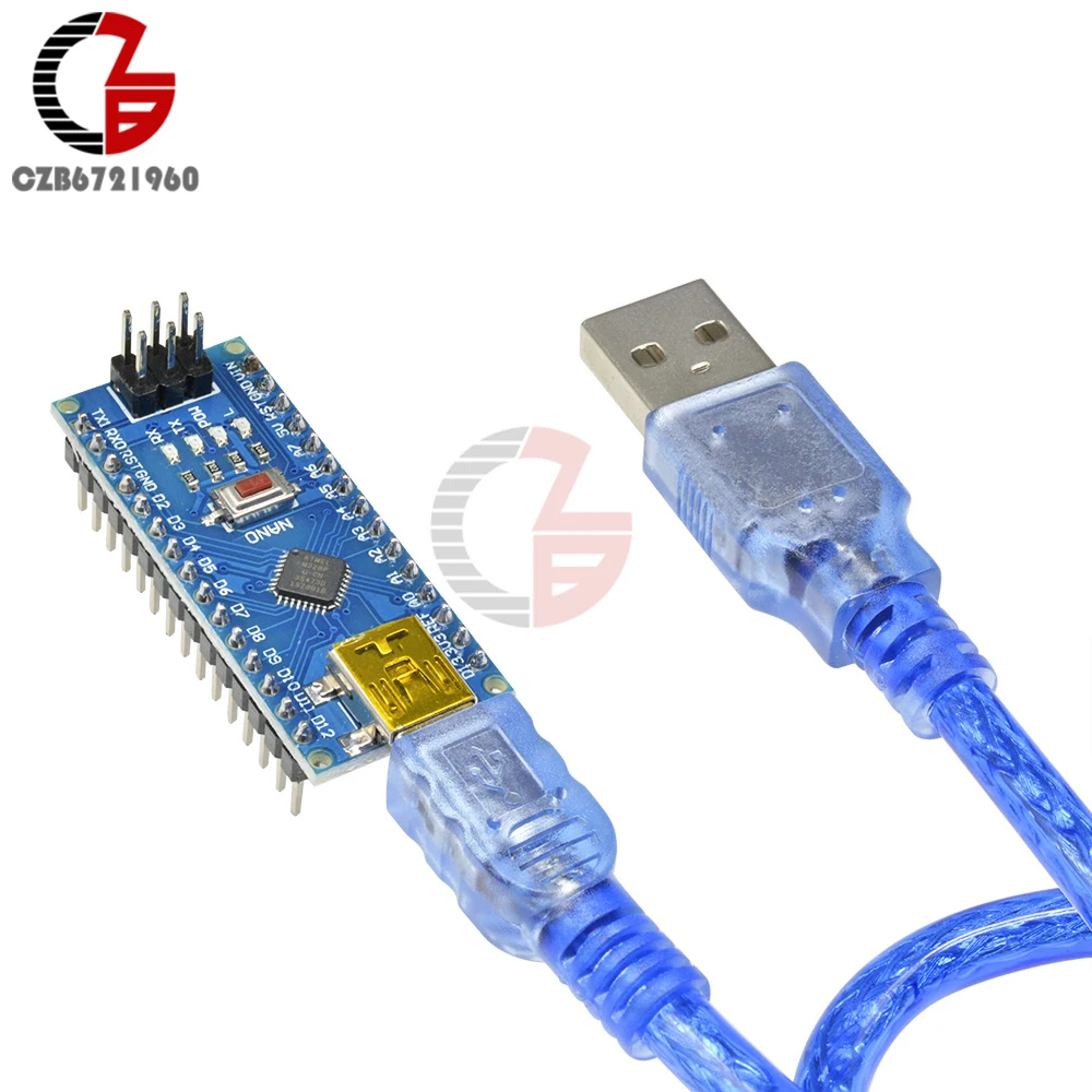 Плата микроконтроллера Mini USB CH340 CH340G Nano V3.0 ATmega328 плата 16 м 5 В для Arduino с USB-кабелем |