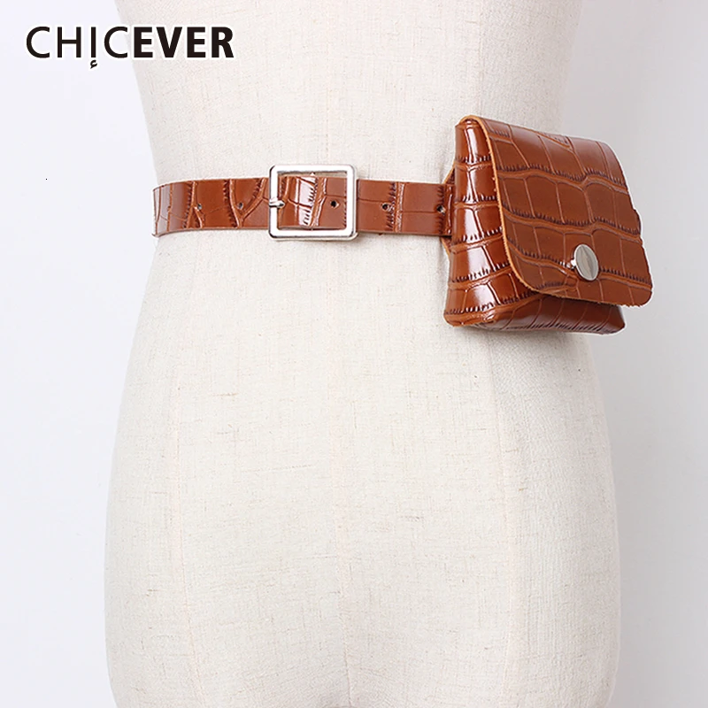 Женский ремень туника CHICEVER из искусственной кожи с металлическими вставками