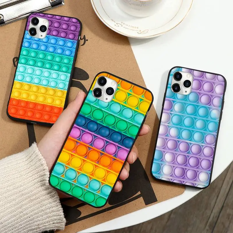 

Bubble Fidget Reliver Stress Phone Case For iphone 12 11 13 7 8 6 s plus x xs xr pro max mini