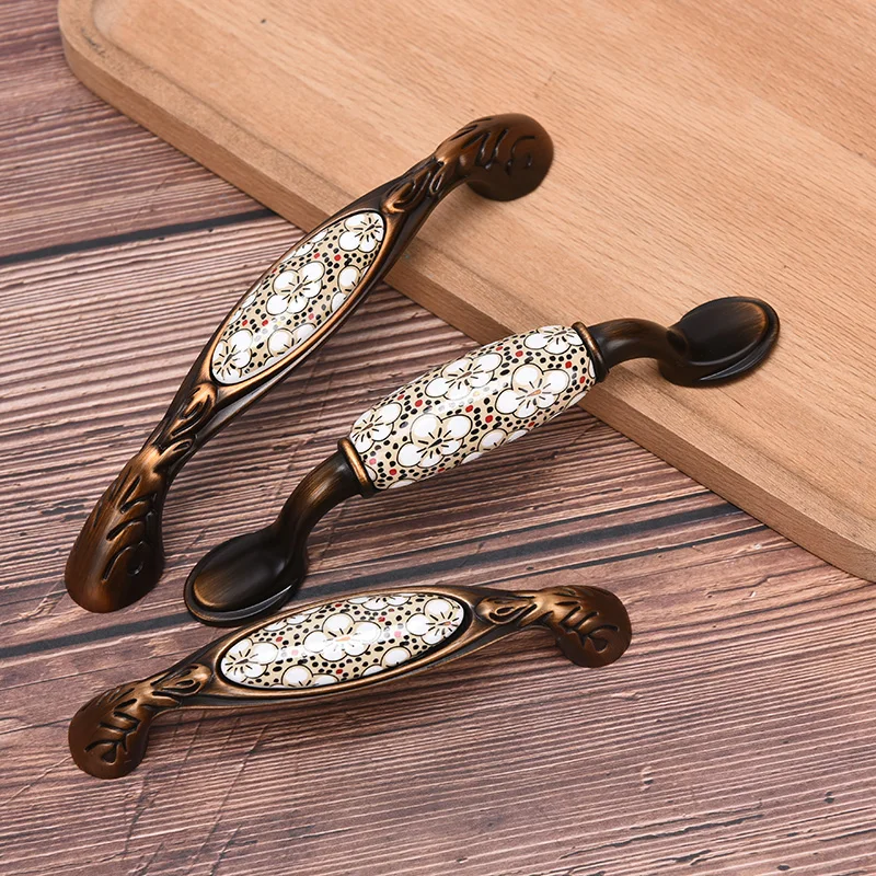 1 шт. антикварные бронзовые керамические ручки для шкафов ящиков дверные шкафа