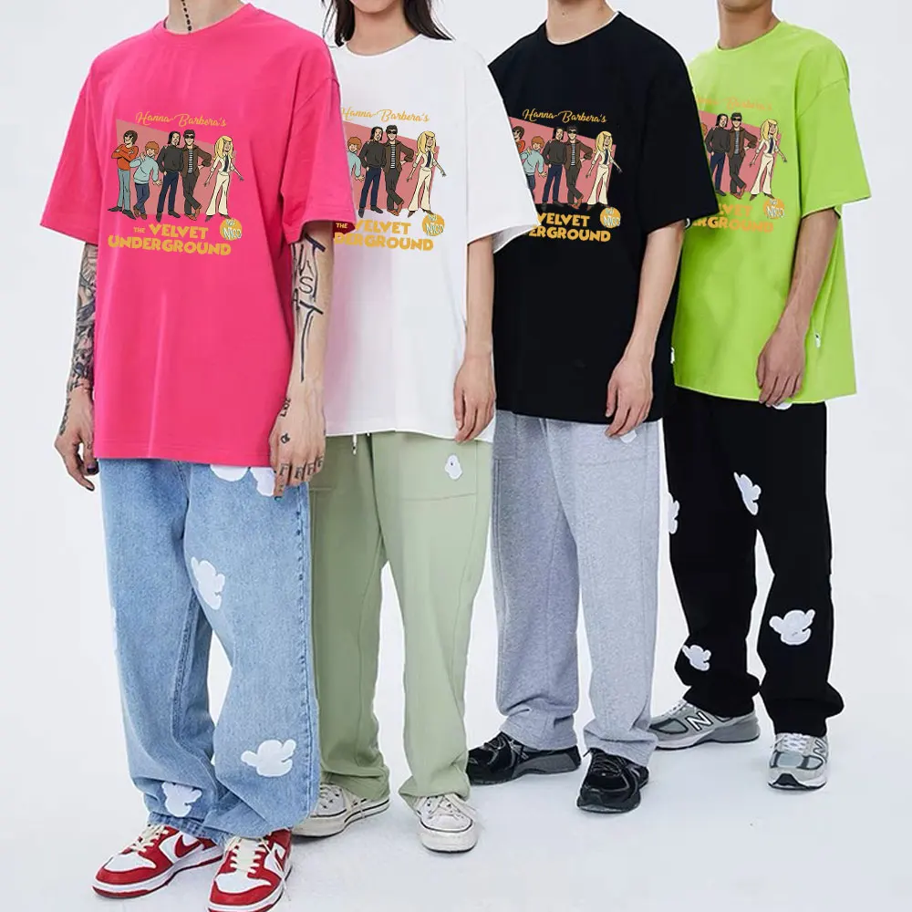 

The Velvet Underground Graphic Print T shirt Art Garage Punk Rock Band Tees Men Women Couples Bigger Size T Shirts Short Sleeve