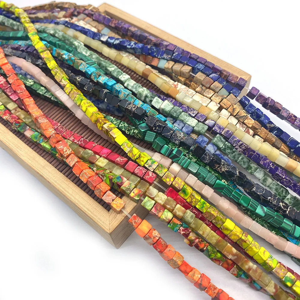 

Natural Emperor Stone Square Color Turquoise Exquisite Charm Gasket Loose Bead Necklace Jewelry Crafts Wholesale Accessories