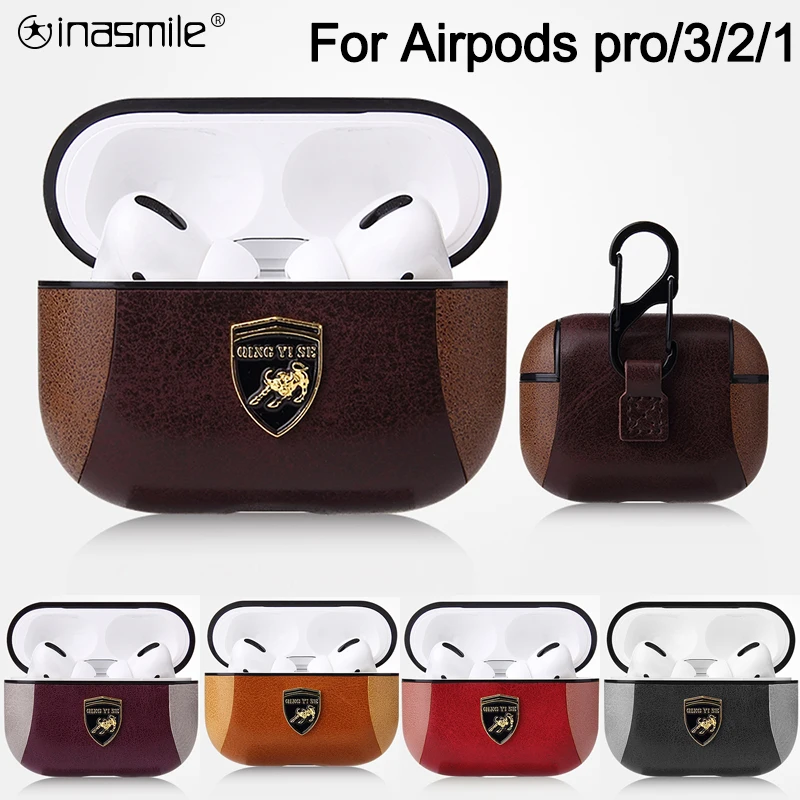 Великолепный кожаный чехол для Apple Air pods Pro защитный Airpods correa противоударный 3 2