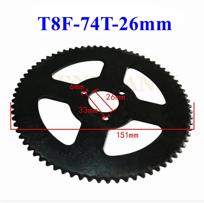 

Звездочка 74T Cog для 25H цепи, карманный Кроссовый мини-квадроцикл, квадроцикл, мини-квадроцикл, картинг