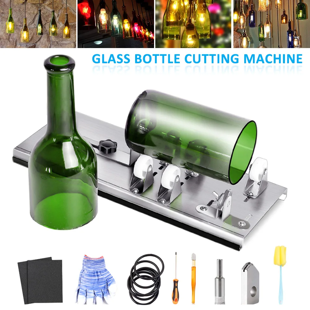 

Adjustable Glass Bottle Cutter Kit Stainless Steel Cutting Professional DIY Crafting Recycle Tool for Wine Beer Liquor Whiskey