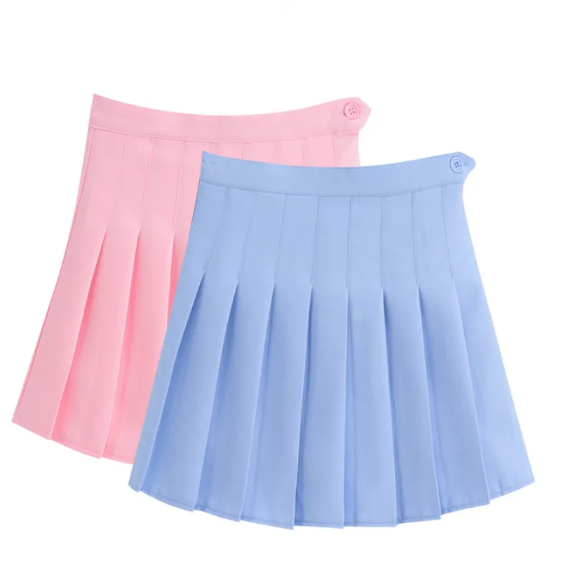 

Merry Pretty New Fashion Women Skirt High Waisted Solid Mini Skirts Womens Black Pink Bottoms Pleated Skirt Zipper Saia Preta