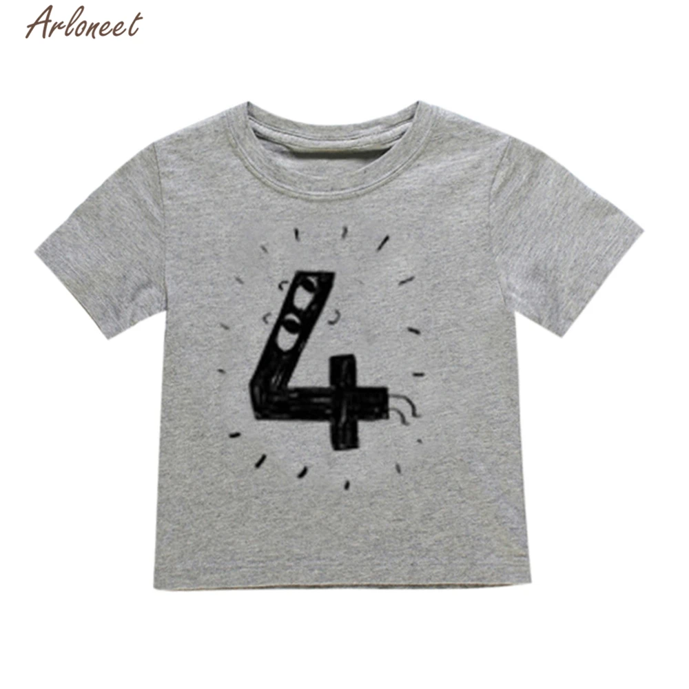 Одежда ARLONEET Детская футболка с принтом цифр для девочек и мальчиков топы