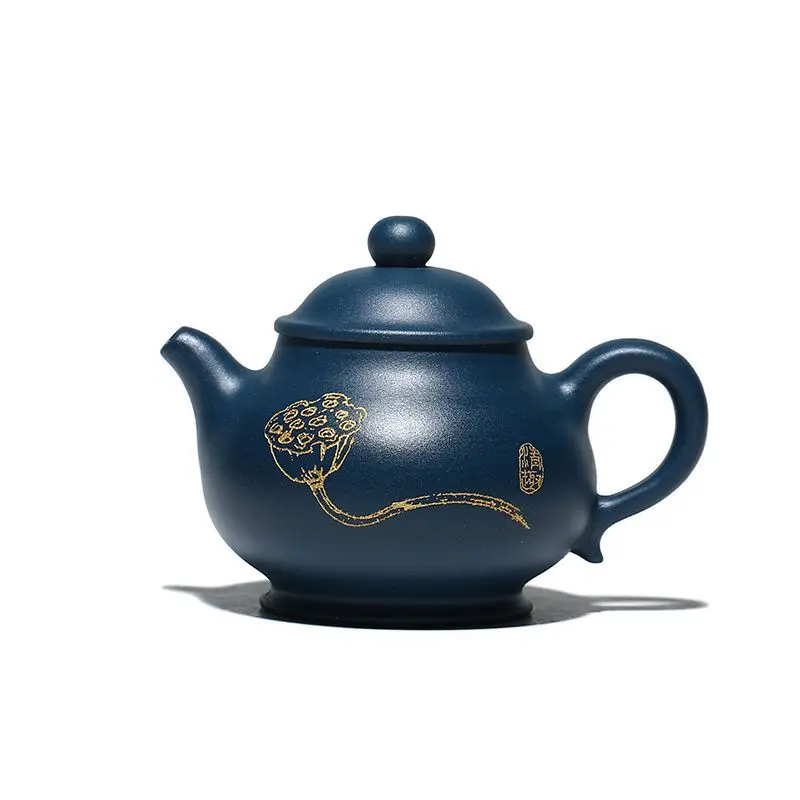 

Purple clay teapot, dark green clay pan teapot, Yixing teapot, Li Haiyan handmade teapot and tea set