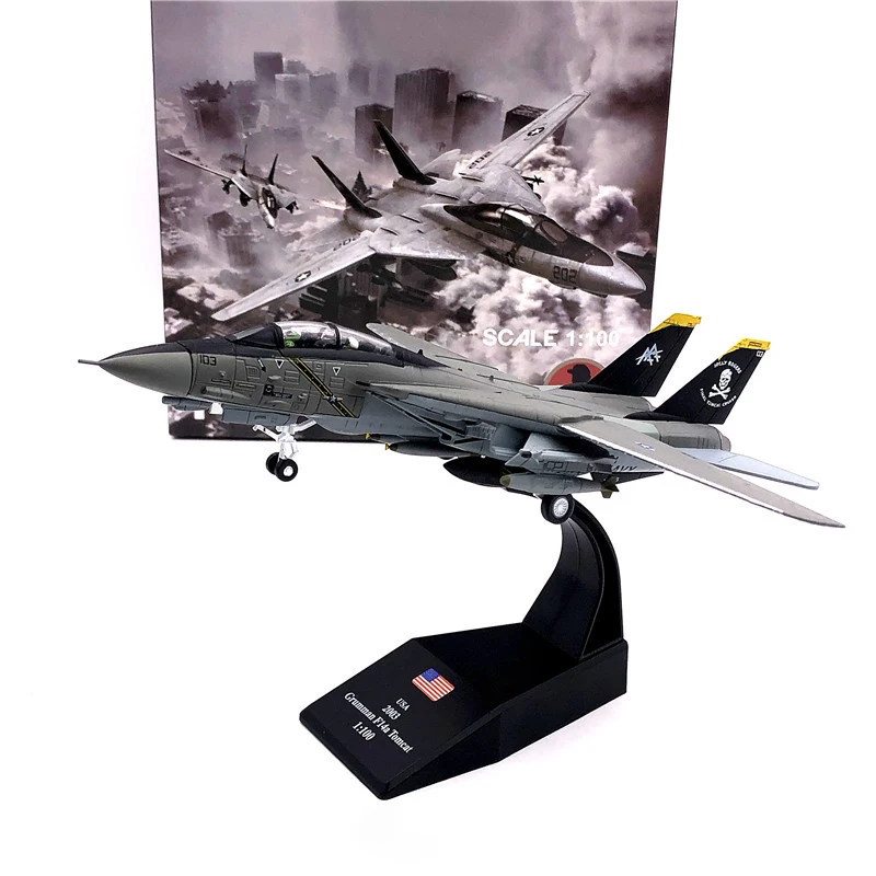 

1/100 Scale Military Model Toys F14A Grumman Tomcat F-14A VF103 Fighter USA Navy Army Air Force Diecast Metal Plane Model Toy