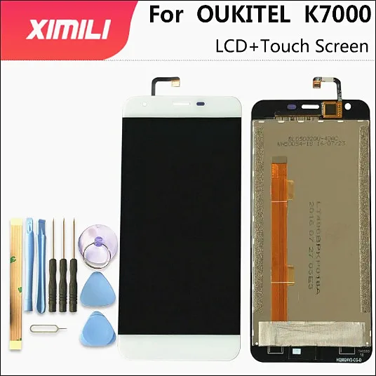 5,0 дюйма для OUKITEL K7000, ЖК-дисплей + кодирующий преобразователь сенсорного экрана в сборе, 100% Оригинальный Новый ЖК-дисплей + сенсорный дигитайзер для k7000 + Инструменты