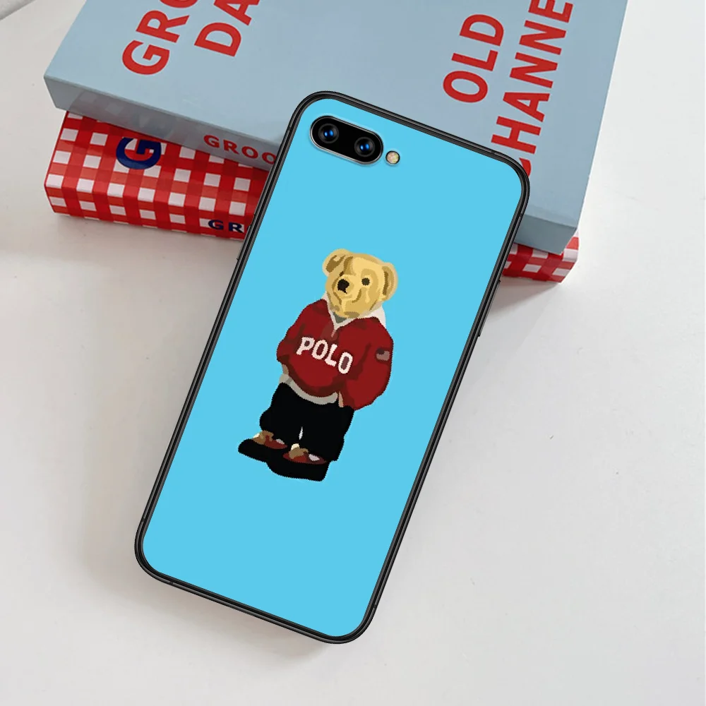 

Korea Luxury Fashion Brand Bear Phone Case For Huawei Honor 6A 7A 7C 8 8A 8X 9 9X 10 10i 20 Lite Pro Play black Back 3D Coque