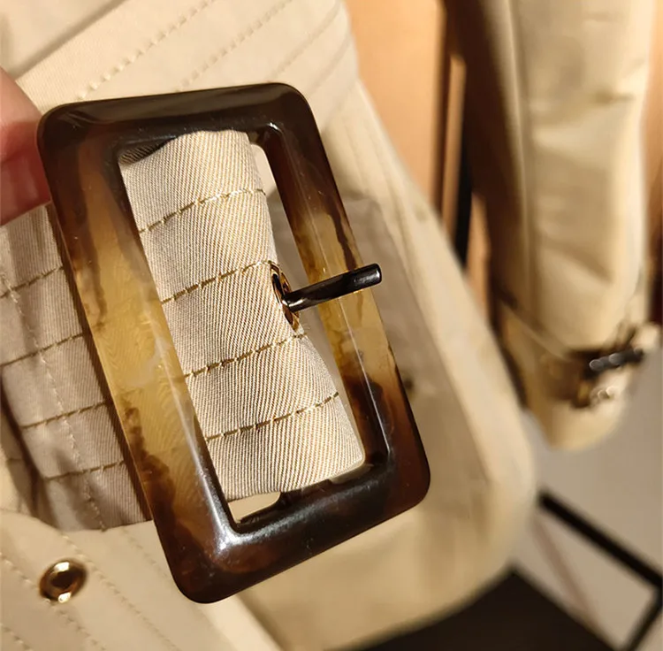 Тренчкот женский в британском стиле Элегантная короткая верхняя одежда пальто