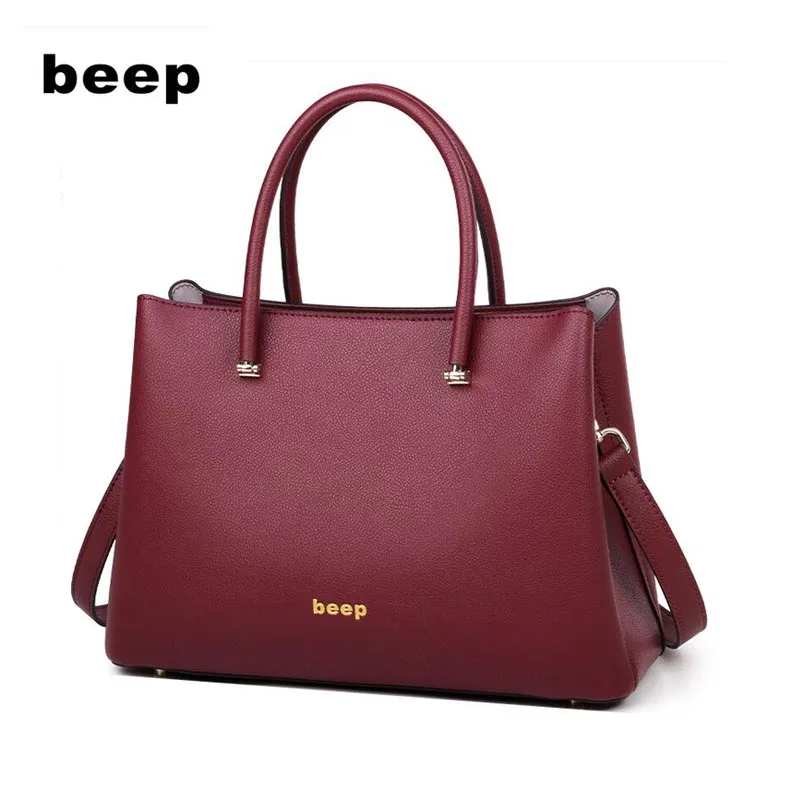 BEEP женская кожаная сумка большая Вместительная роскошные сумки женские