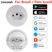 brazil wifi smart plug 16a smart socket with power monitor smartlife tuya app timer voice control works for google home alexa