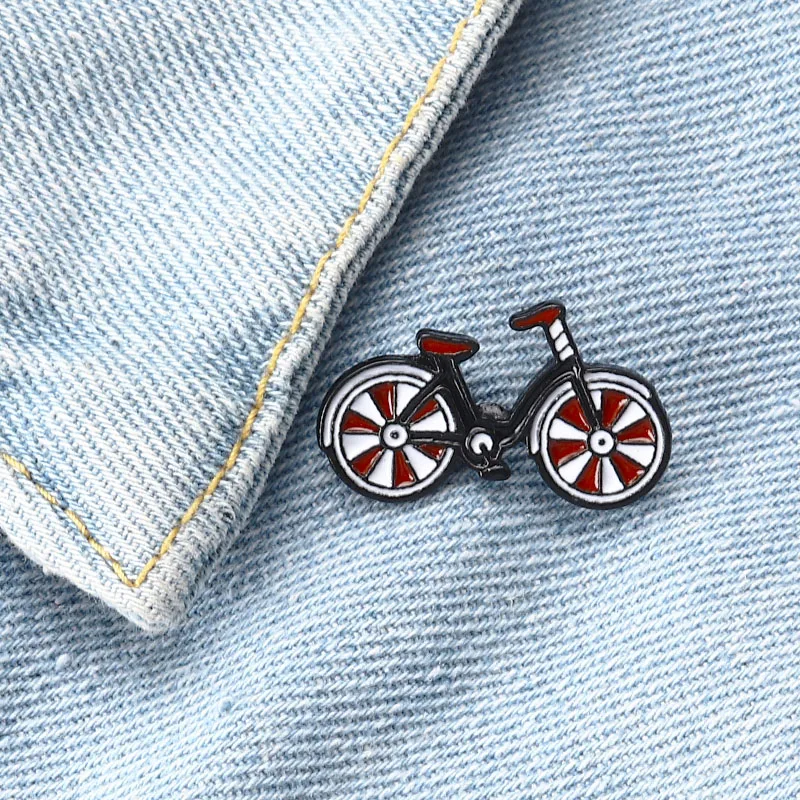 Красная велосипедная булавка мультяшная винтажная стильная брошь значки