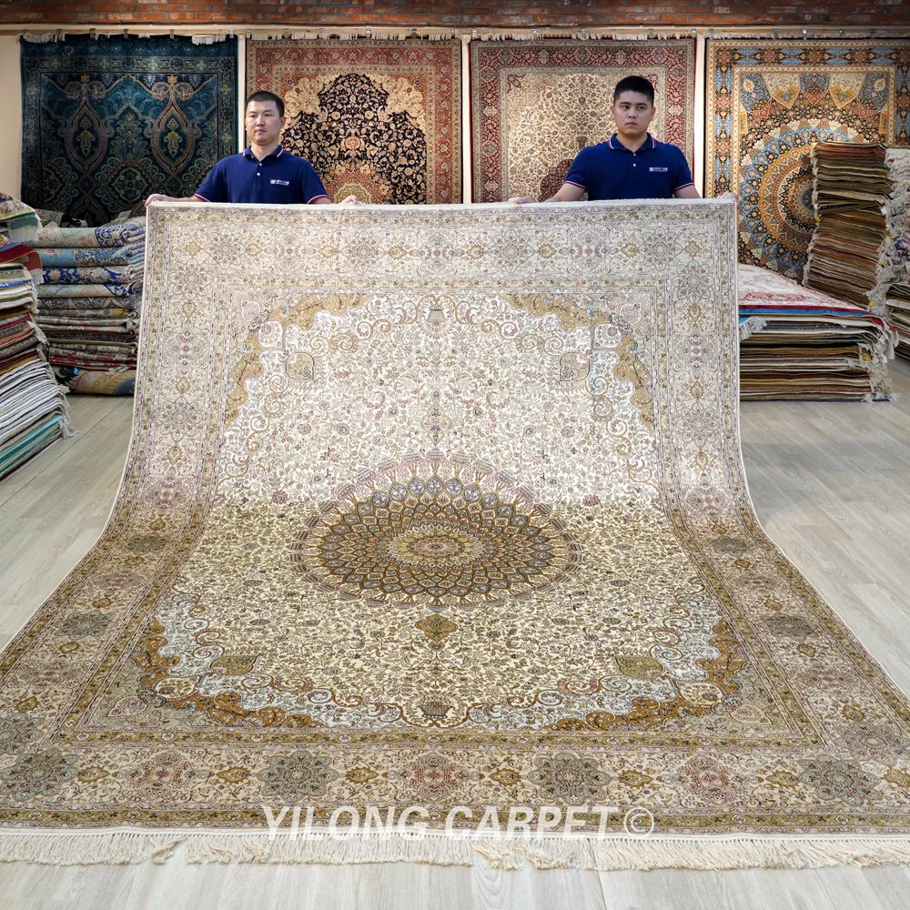 

8'x10' Classical White And Beige Persian Carpet Home Deco Handmade Rug (WY325A)