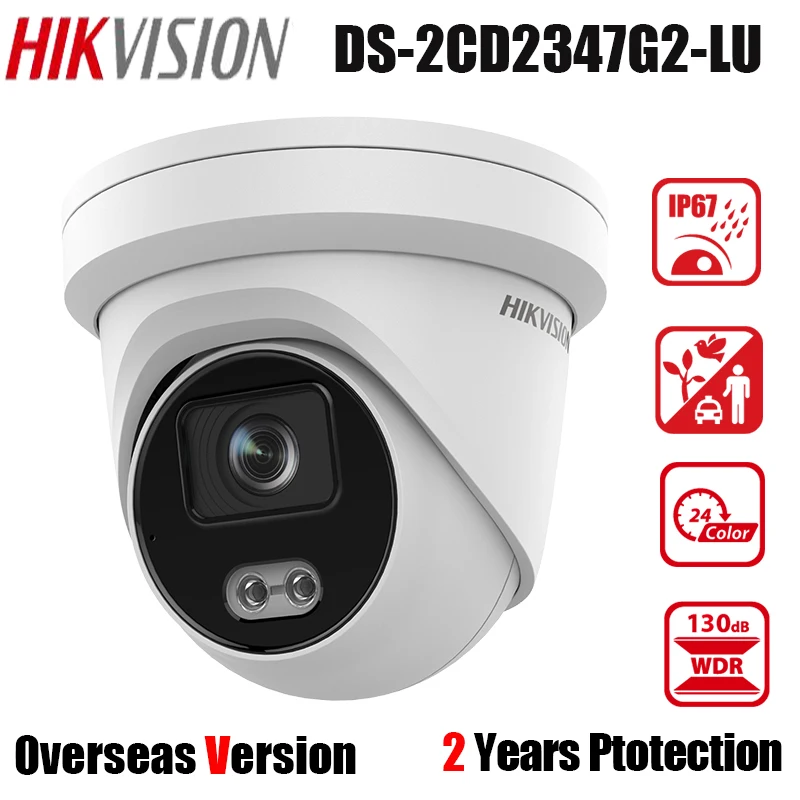 Hikvision DS-2CD2347G2-LU 4 MP ColorVu Fixed Turret Network Camera IP67 POE Встроенный микрофон H.265 + IP-камера |