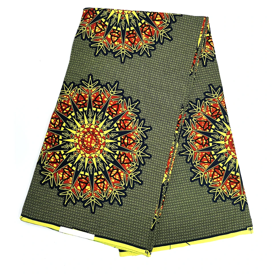 

Latest African Fabric Ankara Wax Textile/Kitenge/Pagnes for African dress 100% Cotton 6 yards HSH-25