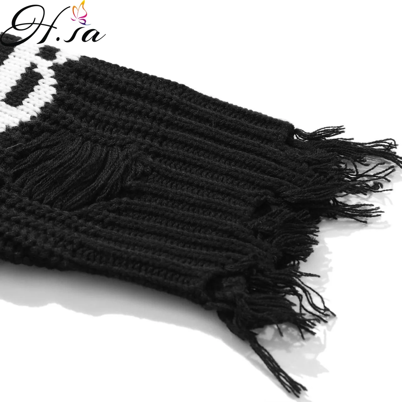 

HSA 2021 New Men's High Street Sweater Turtleneck Sweater Ripped Broken Edge Design Retro Dark Fashion korean fashion clothing