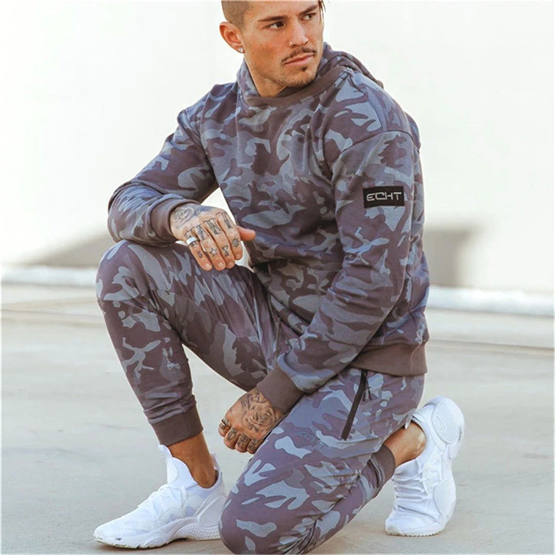 

2019 New Bodyboulding Mens Pants Gyms Sweatpants Brand Clothing Cotton Camouflage Trousers Casual Elastic Fit Joggers