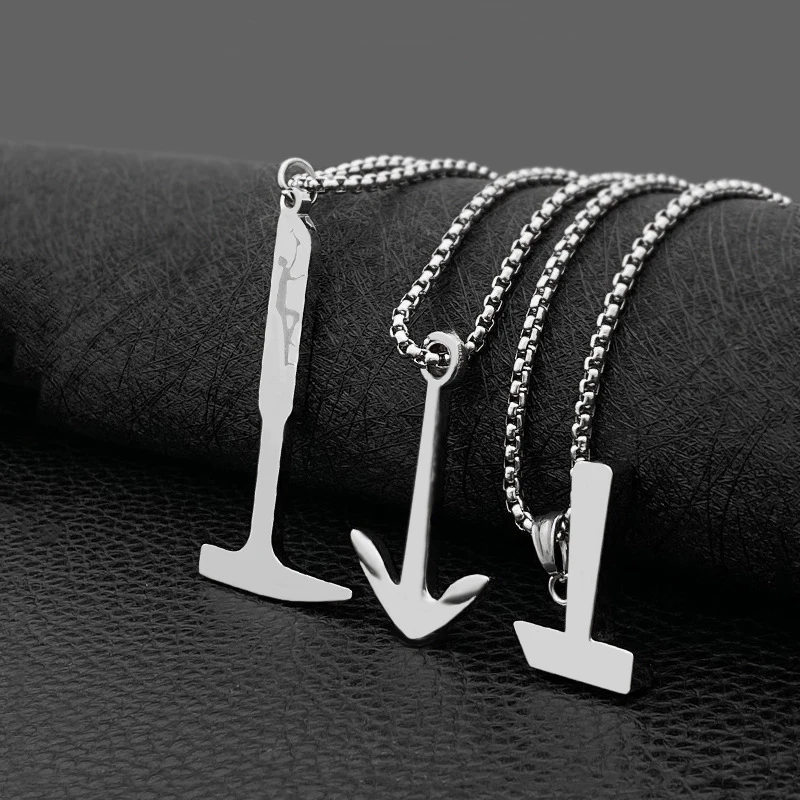 

Fashion retro water hammer men and women hip hop titanium steel pendant wild necklace hot sale