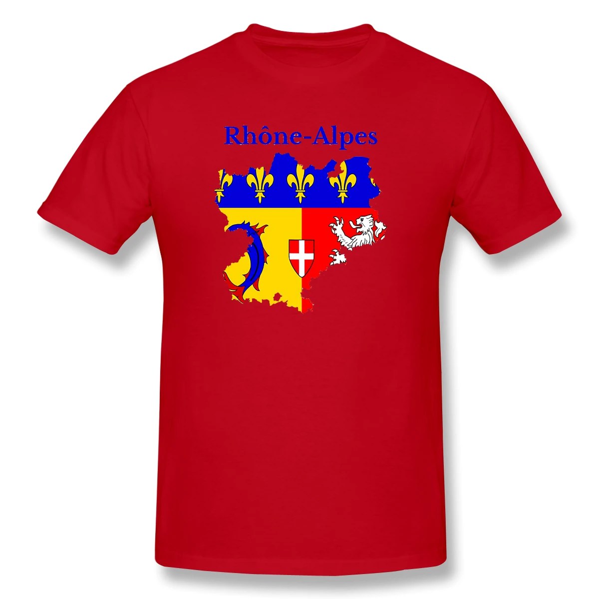 

Rhone Alpes Map France French Region Humor Graphic Men's Basic Short Sleeve T-Shirt R282 Tees Tops European Size