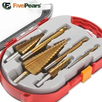 FivePears Step Drill Bit Set,Material: HSS,For Soft Metal/Thin Iron Sheet/Wood/Plastic,Stepped Drill For Metal