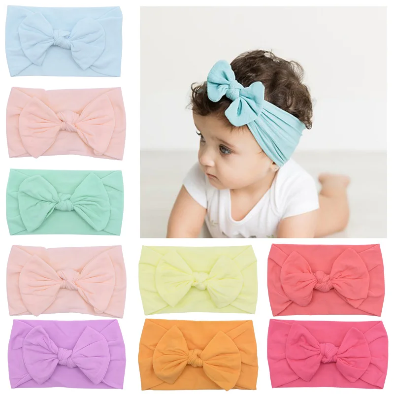 

1pc Newborn Baby Headbands Headwear Baby Girl Elastic Hair Band Kids Toddler Turban Knotted Bow Hairband Baby Shower Accessories